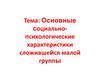 Социально-психологические характеристики сложившейся малой группы