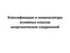 Классификация и номенклатура основных классов неорганических соединений