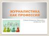 Журналистика как профессия
