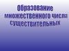 Образование множественного числа существительных