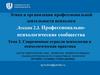 Профессионально-психологические сообщества (Лекция 2.3)
