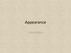 Appearance. Vocabulary