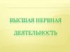 Высшая нервная деятельность