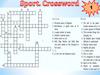 Sport. Crossword