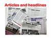 Articles and headlines. Пояснения к выполнению заданий