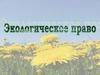Экологическое право.11 класс