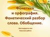 Фонетика и орфография. Фонетический разбор слова. Обобщение