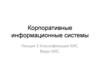 Корпоративные информационные системы. Лекция 3. Классификация КИС. Виды КИС