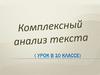 Комплексный анализ текста