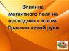 Влияние магнитного поля на проводник с током. Правило левой руки