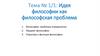 Идея философии как философская проблема