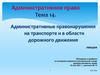 Административные правонарушения на транспорте и в области дорожного движения