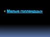 "Малые голландцы"