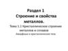 Кристаллическое строение металлов и сплавов. Аморфные и кристаллические тела