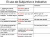 El uso de Subjuntivo e Indicativo