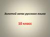 Золотой запас русского языка (10 класс)