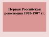 Первая Российская революция 1905-1907 гг