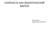 Солёность как экологический фактор