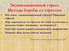 Экзаменационный стресс. Методы борьбы со стрессом