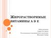 Жирорастворимые витамины A, D, E