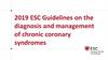 2019 ESC Guidelines on the diagnosis and management of chronic coronary syndromes European Society of Cardiology