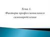 Факторы профессионального самоопределения. Тема 3