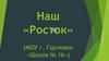Наш «Росток» (МОУ г. Горловки. «Школа № 16»)