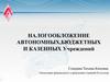 Налогообложение бюджетных учреждений