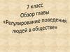 Регулирование поведение человека в обществе