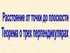 Расстояние от точки до плоскости. Теорема о трёх перпендикулярах