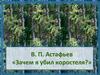 В. П. Астафьев «Зачем я убил коростеля?»