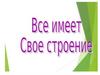 Все имеет свое строение. 1 класс