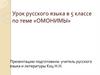 Омонимы.   5 класс