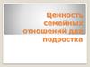 Ценность семейных отношений для подростка