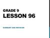 Grade 9. Lesson 96