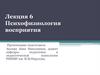 Лекция 6. Психофизиология восприятия