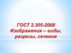 Изображения - виды, разрезы, сечения. Основные виды  (ГОСТ 2.305-2008)