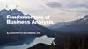 Fundamentals of Business Analysis