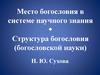 Место богословия в системе научного знания. Лекции № 2: Место богословия и структура богословского знания