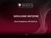 Dom Kredytowy NOTUS S.A. Szkolenie wstępne
