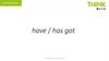 Think level. 3 to have. Have / has got