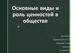 Основные виды и роль ценностей в обществе