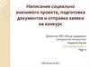 Написание социально значимого проекта, подготовка документов и отправка заявки на конкурс