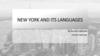 New-York and its languages
