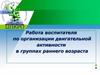 Работа воспитателя по организации двигательной активности в группах раннего возраста