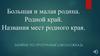 Большая и малая родина. Родной край. Названия мест родного края. Россия