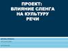 Влияние сленга на культуру речи