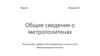 Общие сведения о метрополитенах  (тема 8, лекция 16)