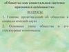 «Общество как социетальная система: признаки и особенности»