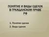 Понятие и виды сделок в гражданском праве РФ